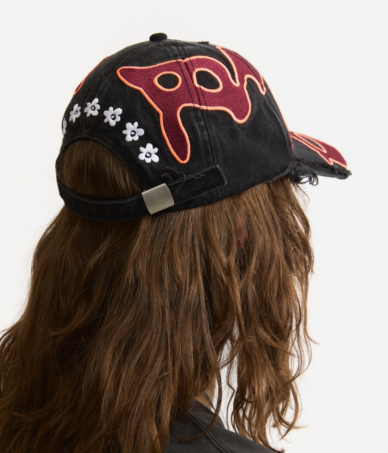 P.A.M. "SEVEN EIGHTHS BASEBALL CAP" BLACK WASH/DEEP RED