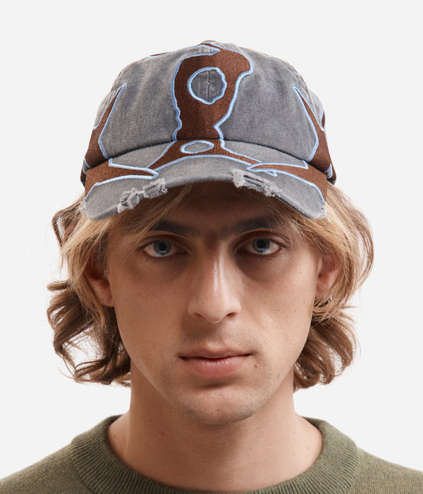 P.A.M. "OUTLINE LOGO CAP"BLACK WASH