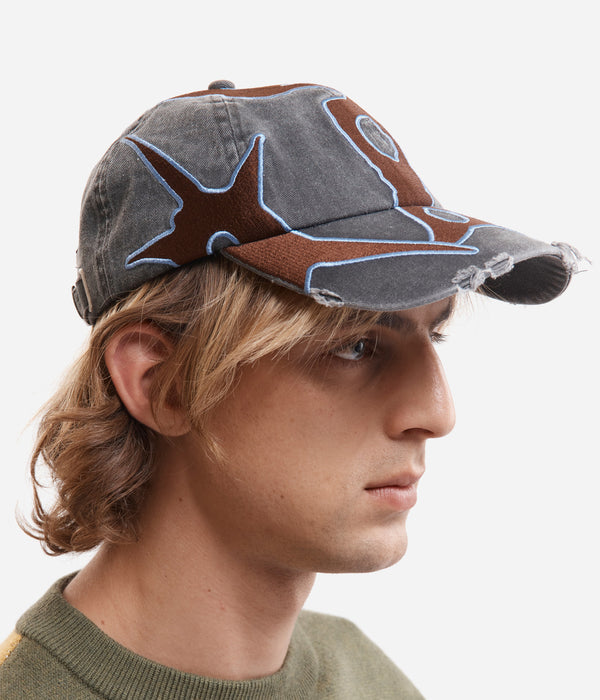 P.A.M. "OUTLINE LOGO CAP"BLACK WASH