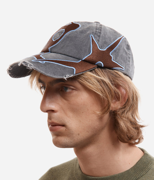 P.A.M. "OUTLINE LOGO CAP"BLACK WASH