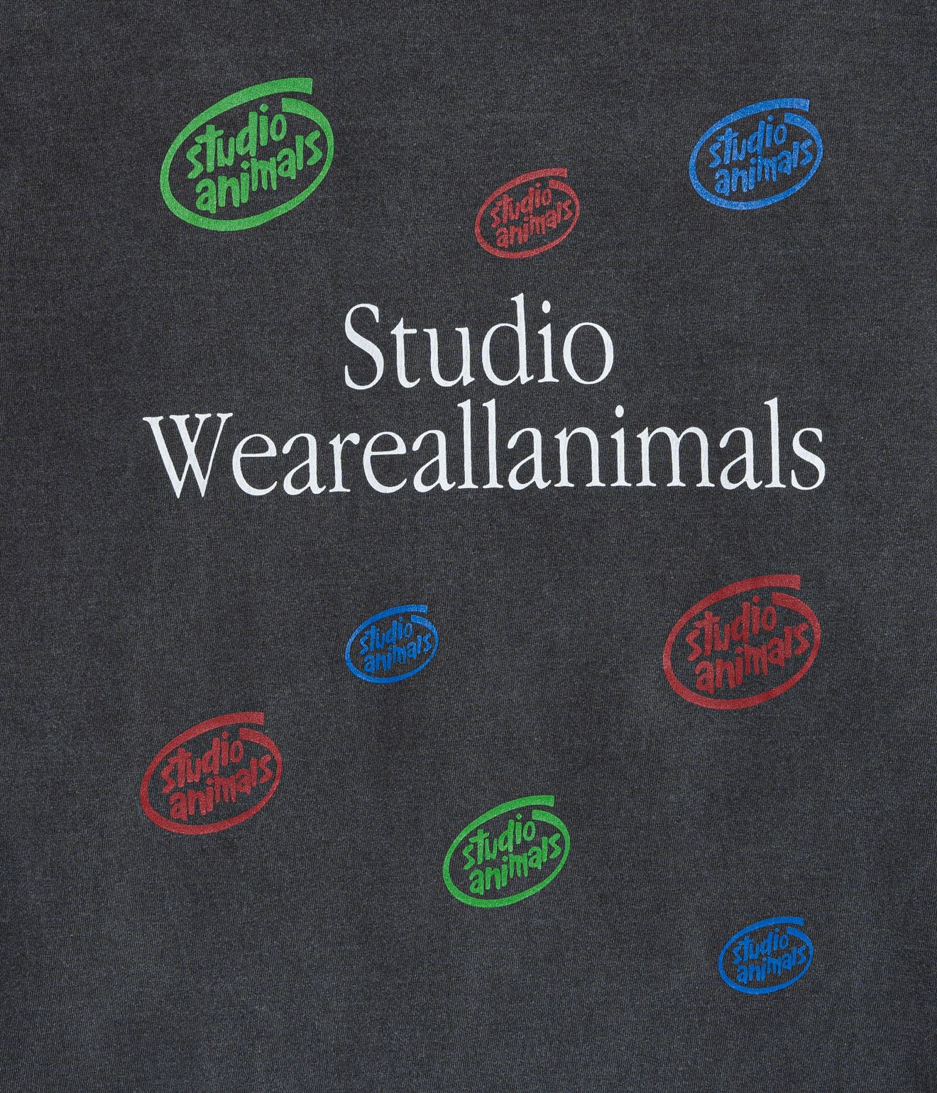 STUDIO WEAREALLANIMALS "Multiple Round Logo L/S T-SHIRT" BLACK