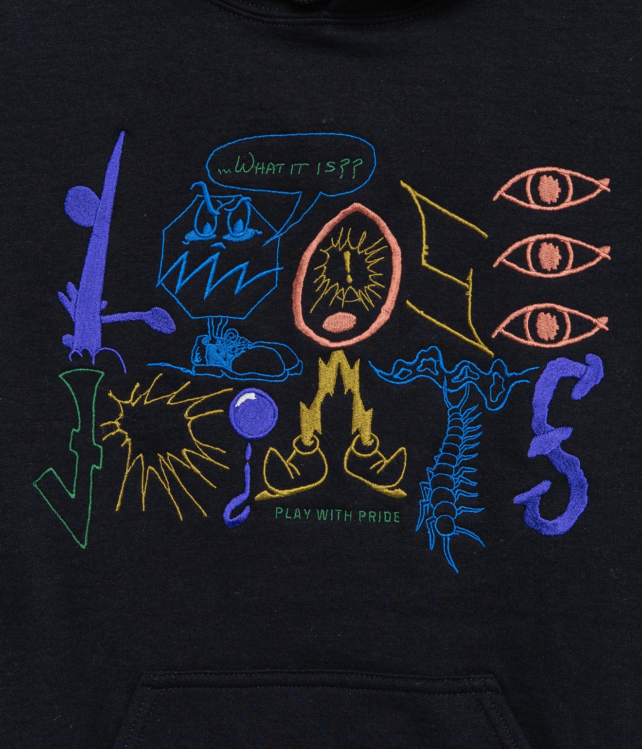 LOOSEJOINTS "STEWART ARMSTRONG - 'WHAT IT IS??' HOODIE" BLK