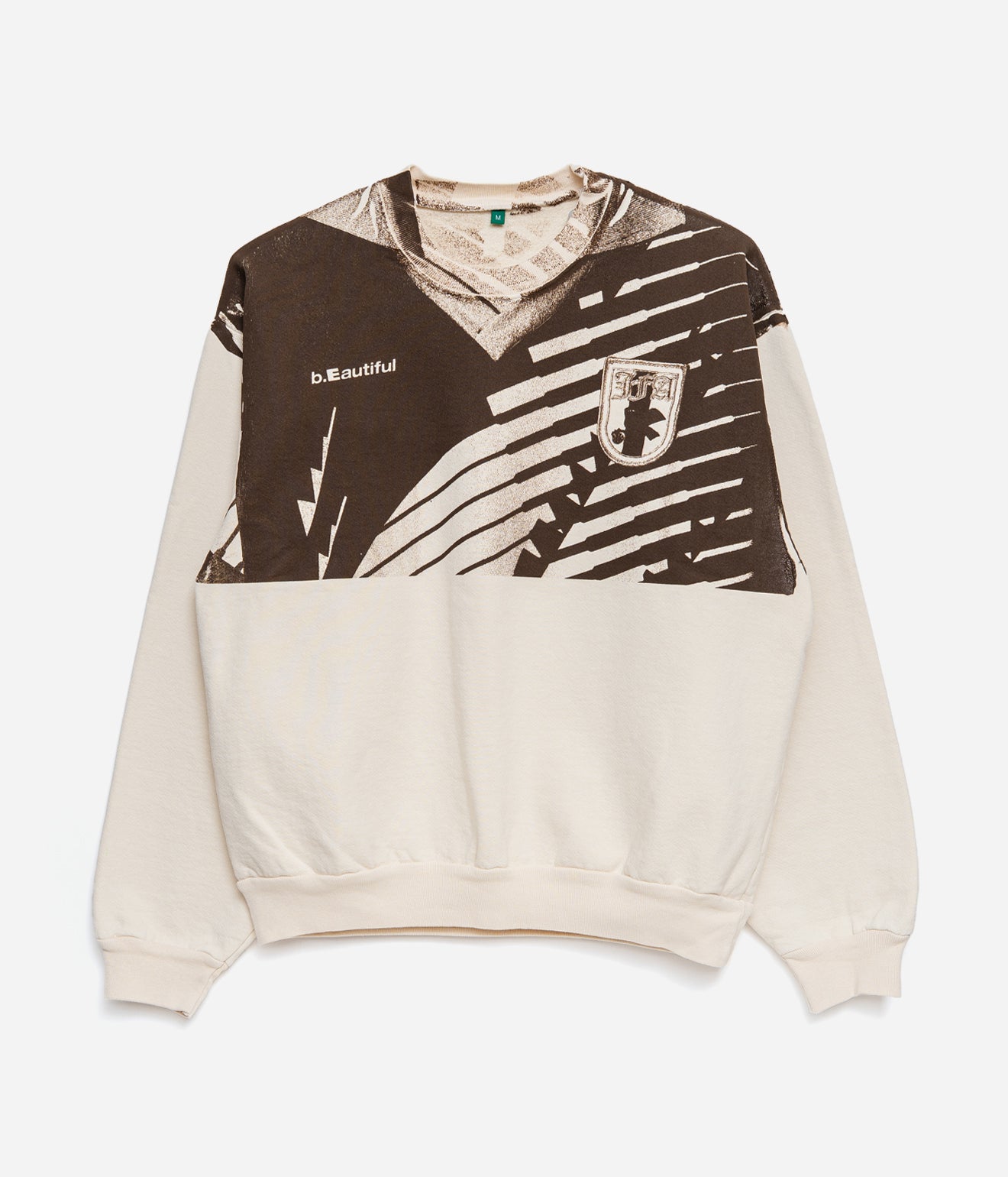 b.Eautiful "Soccer Jersey 2 Crewneck Sweatshirt" Creme