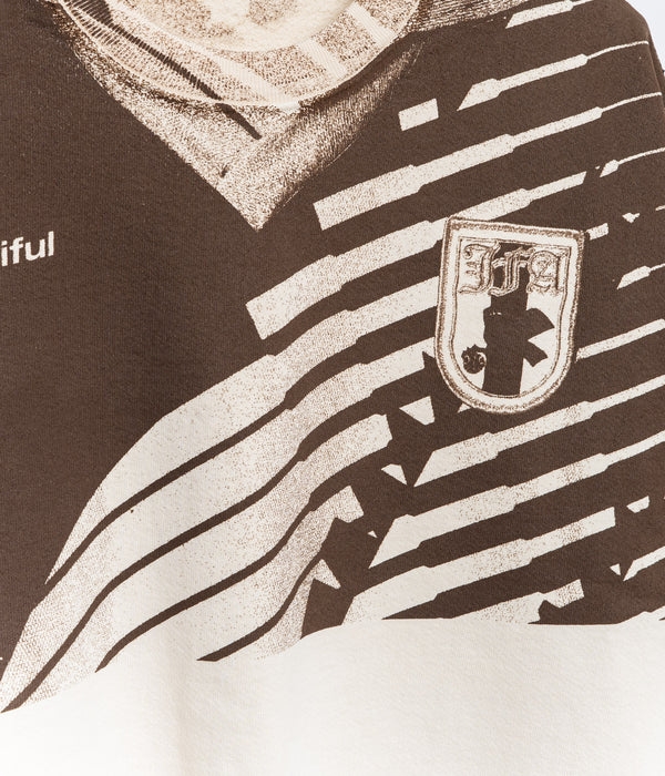 b.Eautiful "Soccer Jersey 2 Crewneck Sweatshirt" Creme