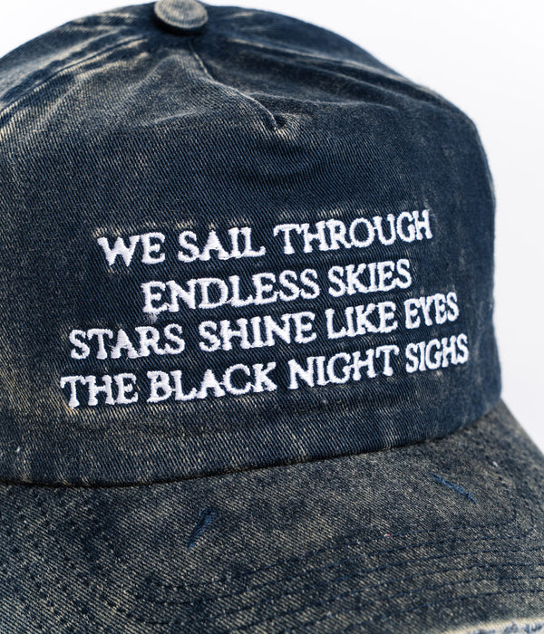 DEVÁ STATES "CARAVAN Distressed Strapback Cap" Washed Blue