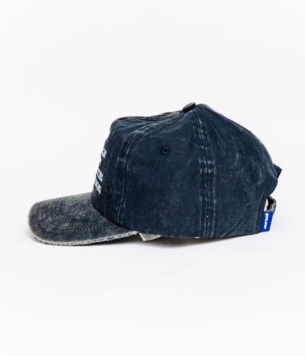 DEVÁ STATES "CARAVAN Distressed Strapback Cap" Washed Blue