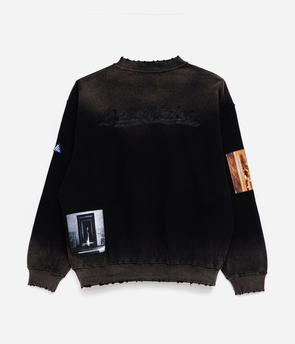 DEVÁ STATES "RECLUSE Distressed Crewneck" Black