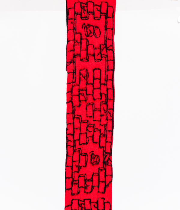DEVÁ STATES "AW'25 Knitted Scarf" Red