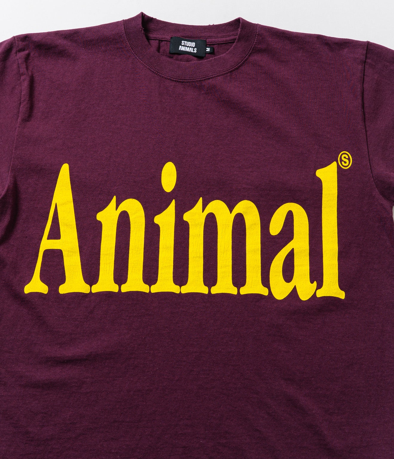STUDIO ANIMALS “Animals Letter” T-Shirt Solid Print Burgundy