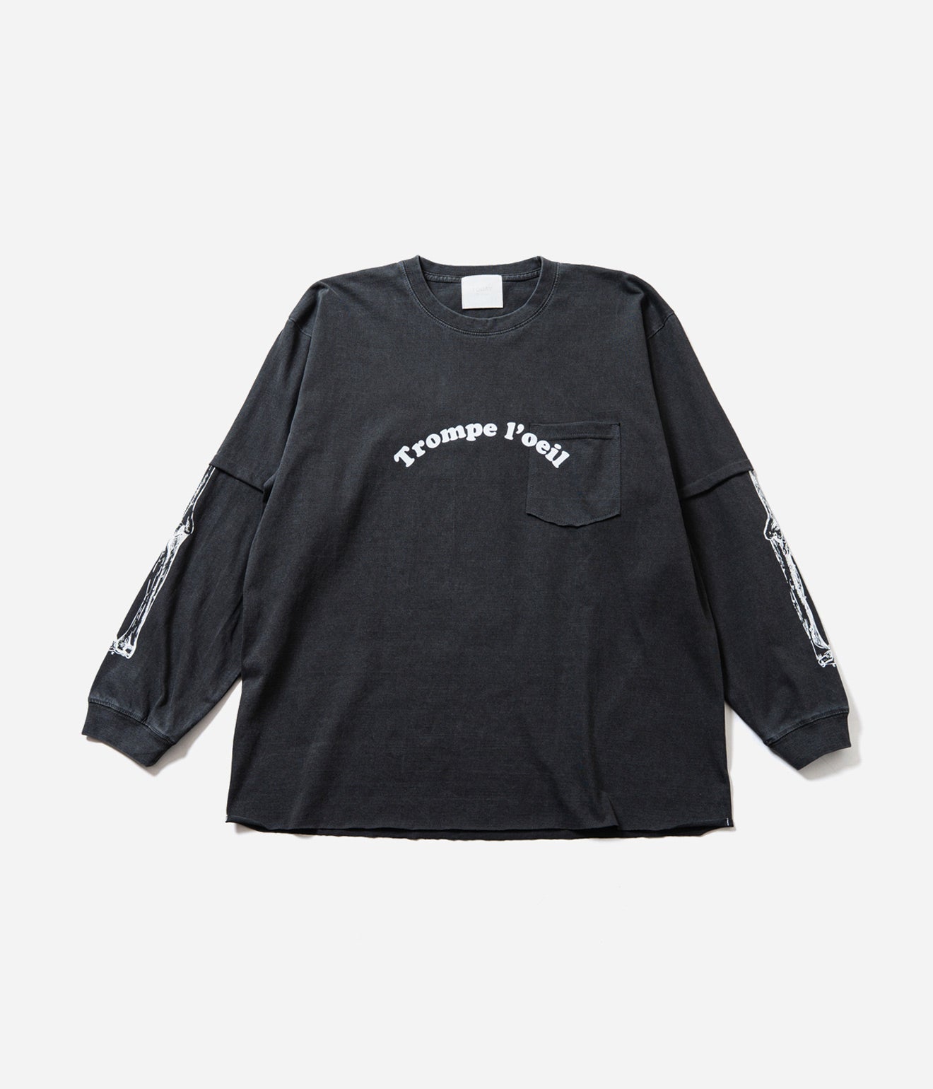 TODAY edition "TROMPE L'OEIL #01 LS Tee" BLACK