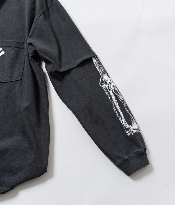 TODAY edition "TROMPE L'OEIL #02 LS Tee" BLACK