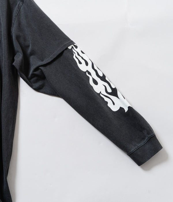TODAY edition "TROMPE L'OEIL #01 LS Tee" BLACK