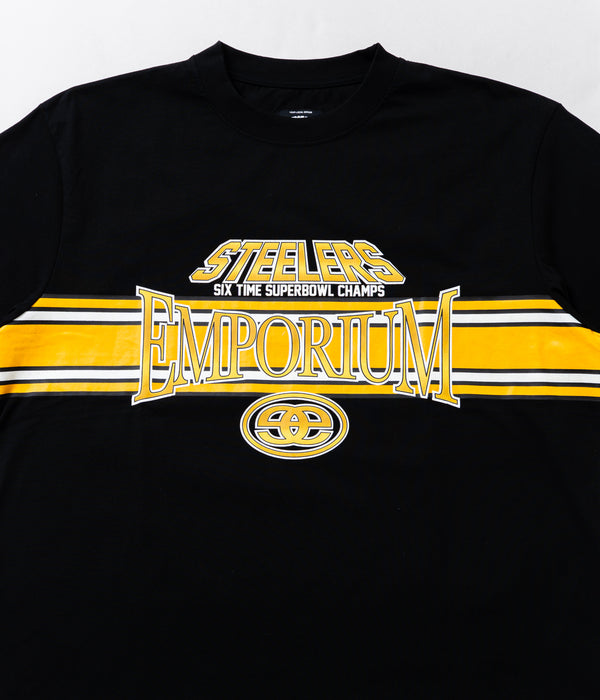 EMPORIUM "STRIPE LOGO TEE" Black