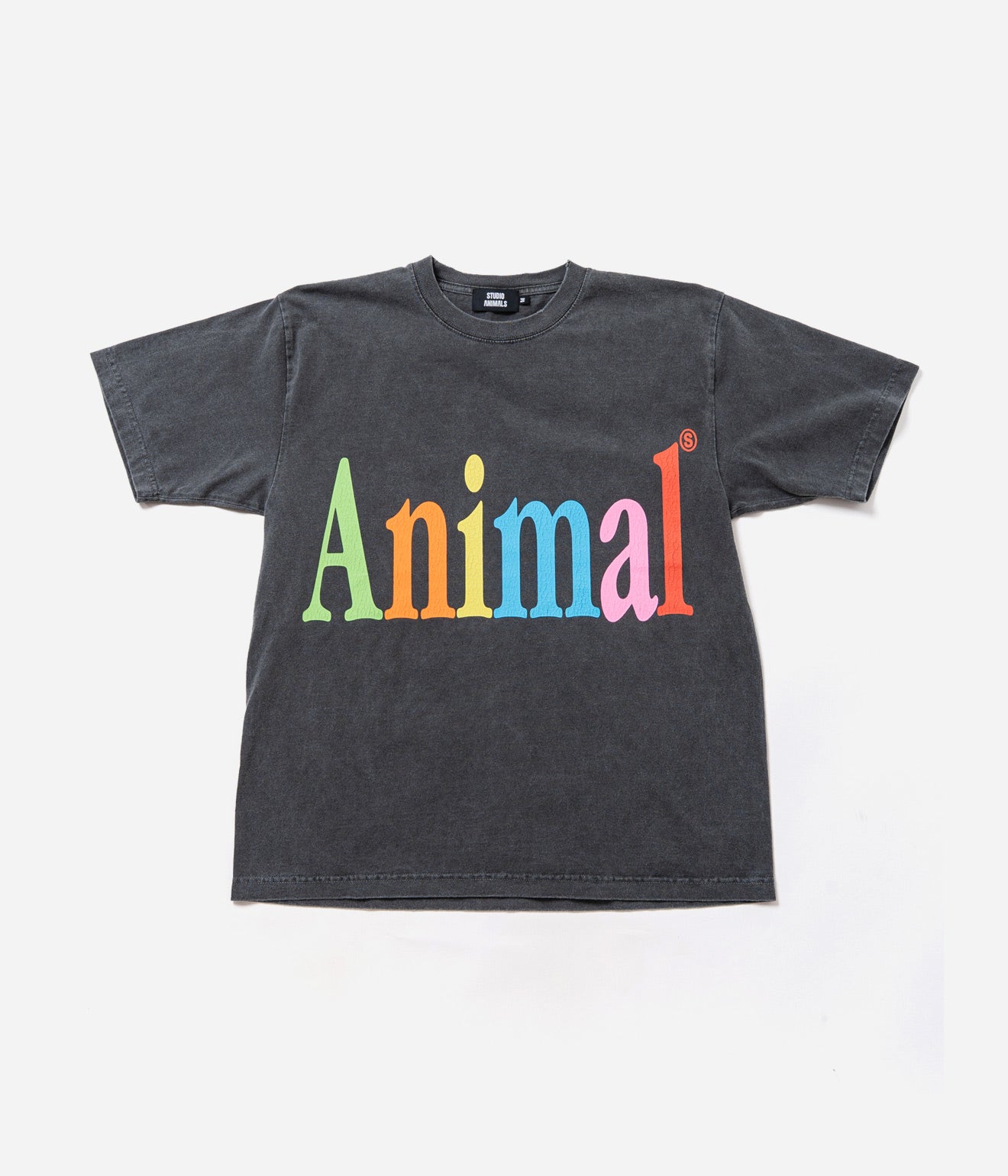 STUDIO ANIMALS “Animals Letter” T-Shirt Faded Black