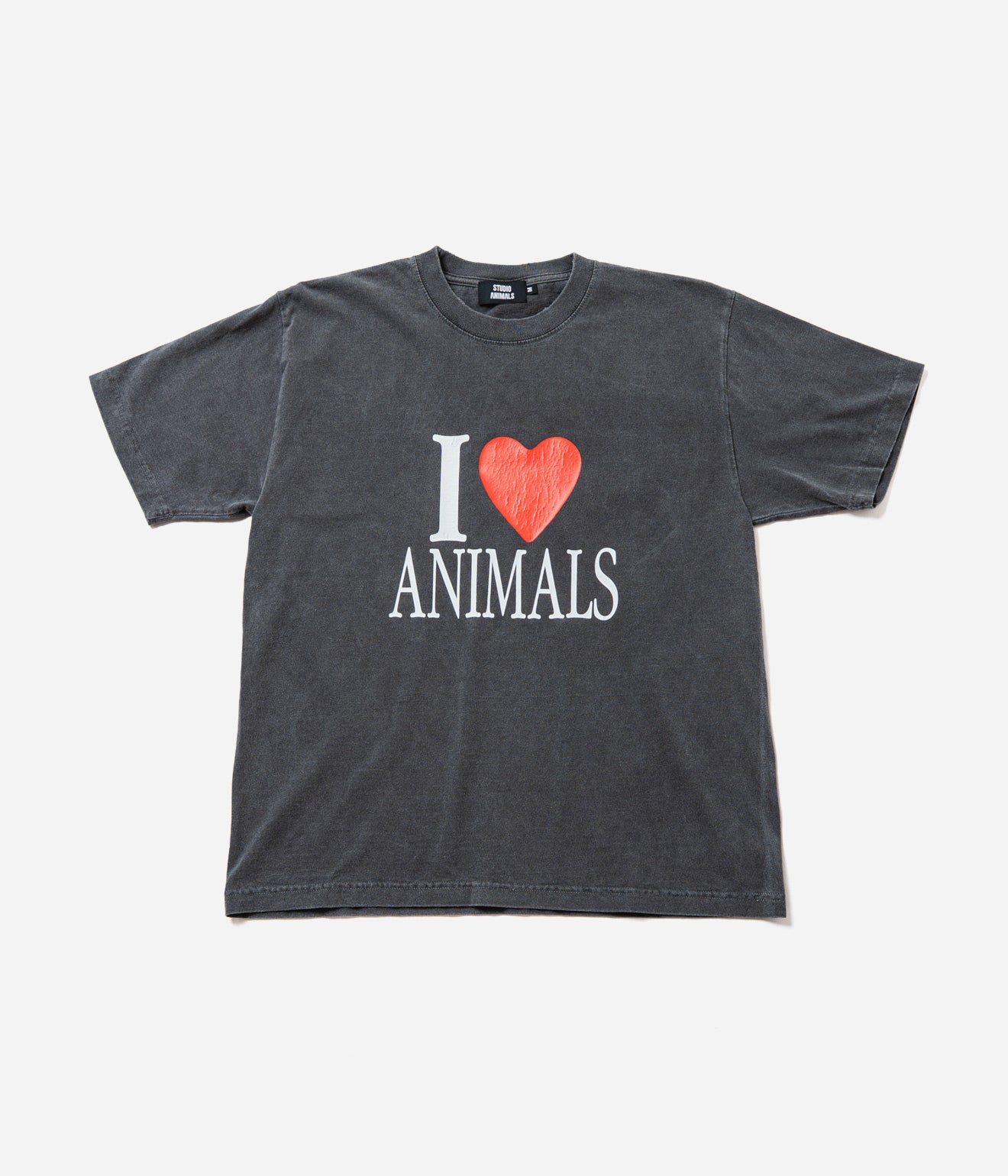 STUDIO ANIMALS “LOVE” T-Shirt Faded Black