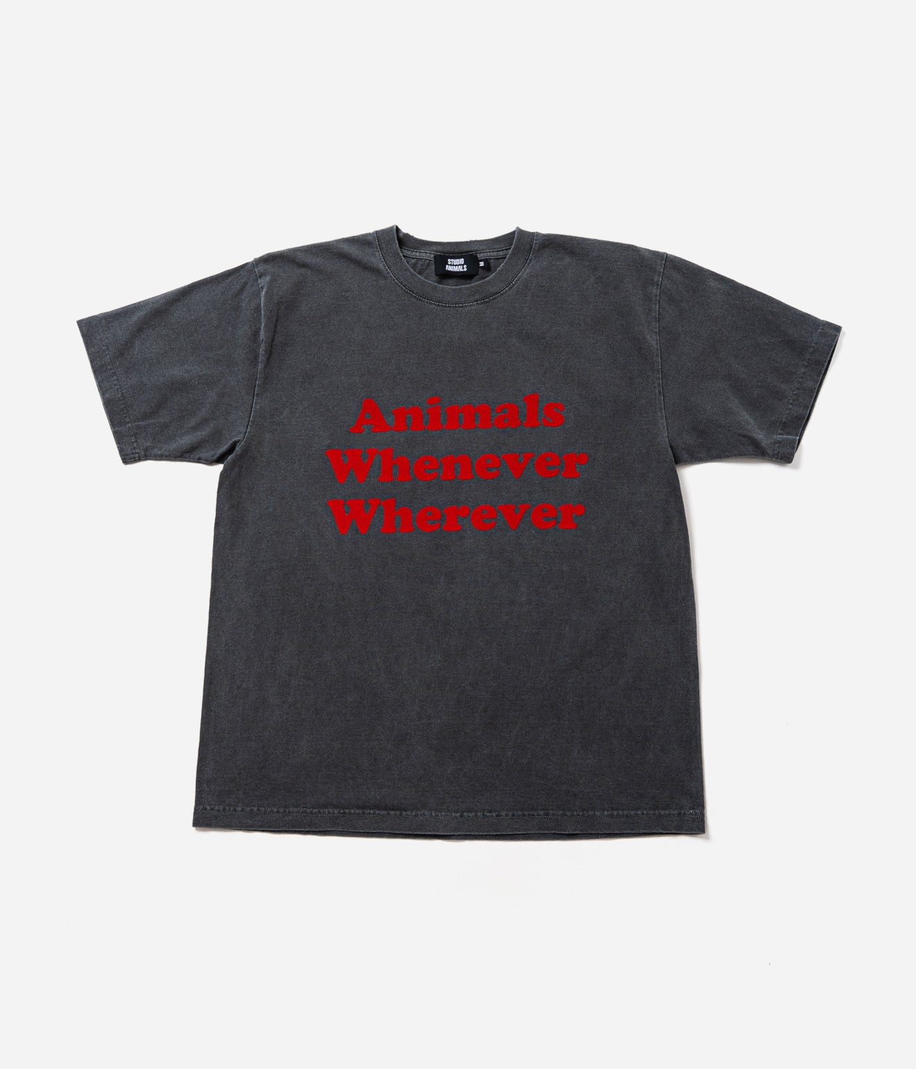STUDIO ANIMALS “Whatever Whenever” T-Shirt Faded Black