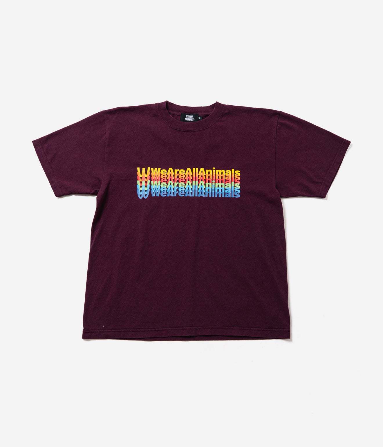 STUDIO ANIMALS “Inverted Arch” T-Shirt Burgundy