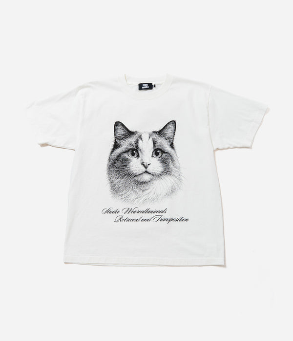 STUDIO ANIMALS “Cat” T-Shirt Natural