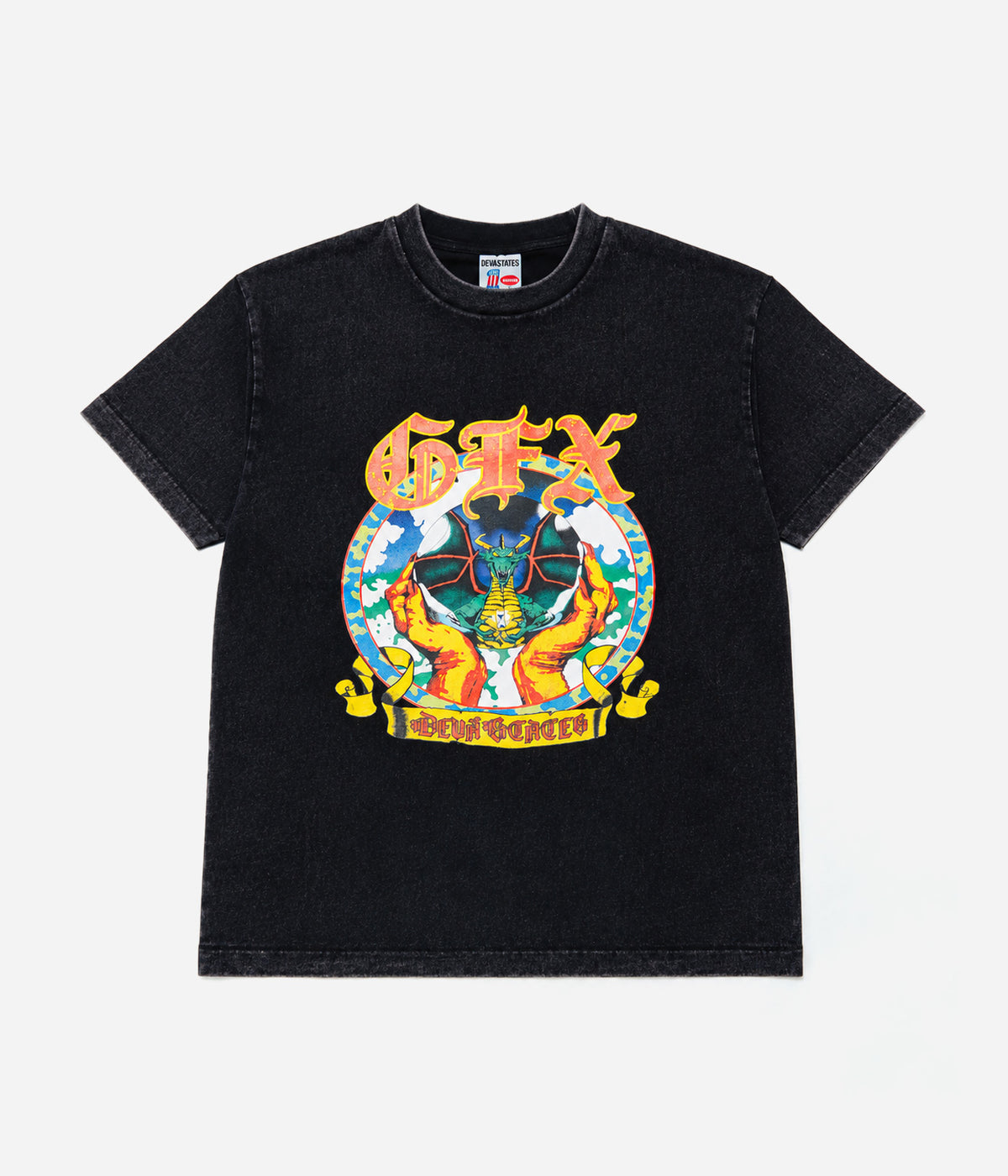 DEVÁ STATES "GFX Tshirt -HORNS-" Washed Black
