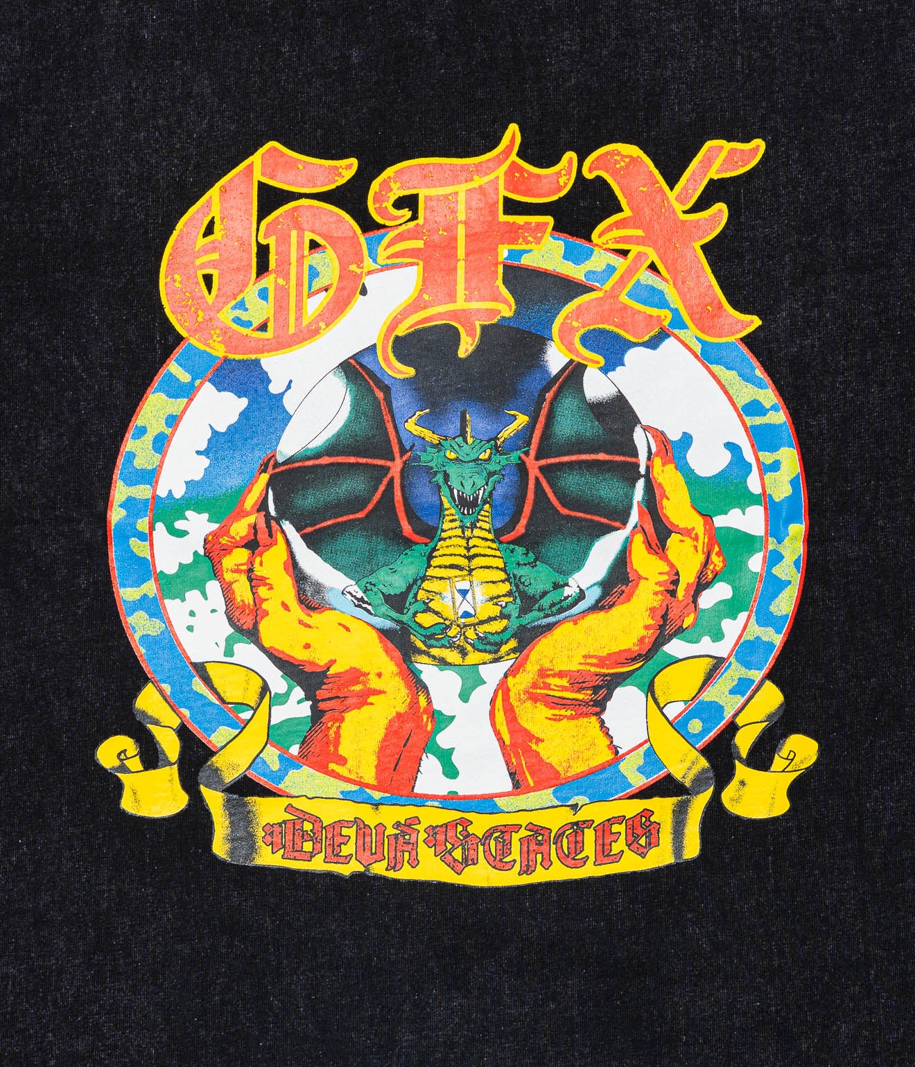 DEVÁ STATES "GFX Tshirt -HORNS-" Washed Black