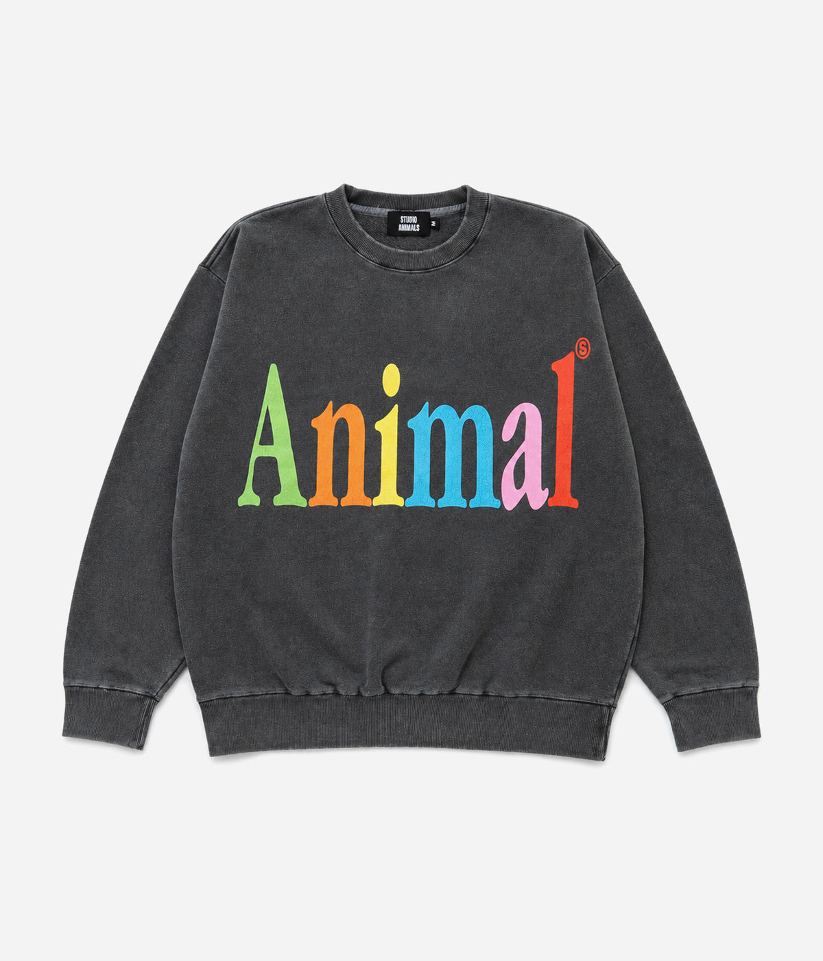STUDIO ANIMALS "Animals Letter" SWEATSHIRT FADED BLACK