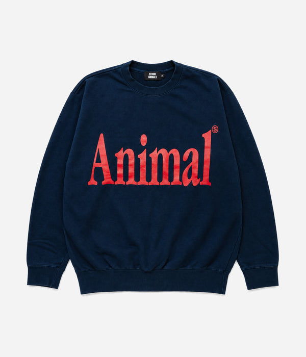 STUDIO ANIMALS "Animals Letter Solid Print" SWEATSHIRT Navy