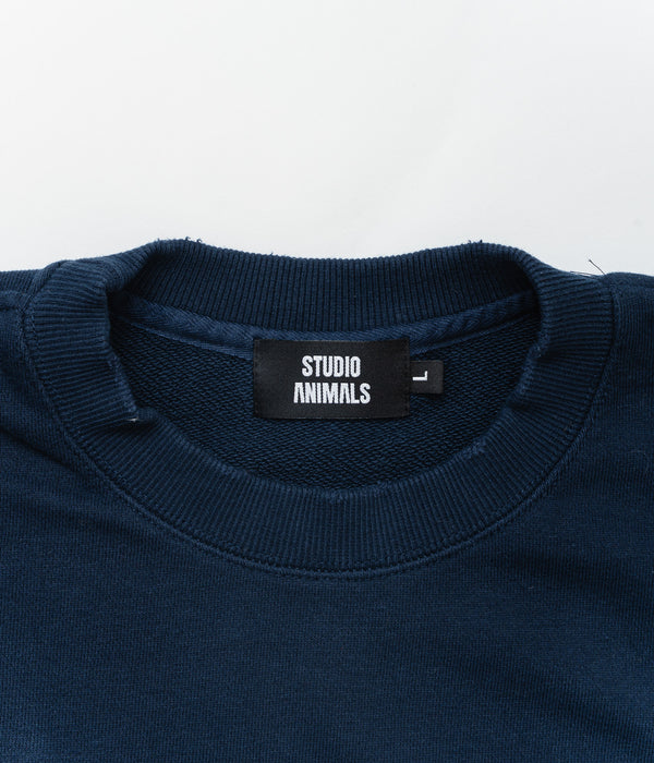 STUDIO ANIMALS "Animals Letter Solid Print" SWEATSHIRT Navy