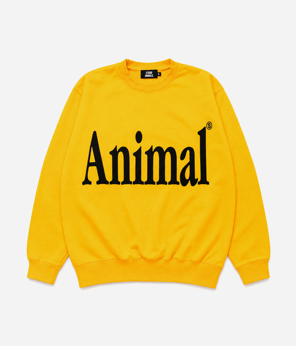 STUDIO ANIMALS "Animals Letter Solid Print" SWEATSHIRT Yellow