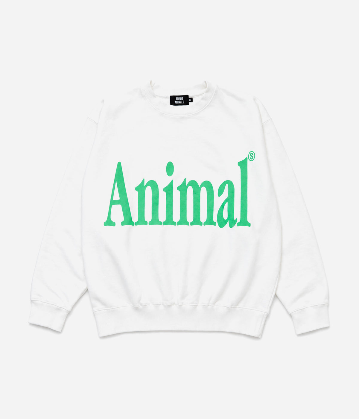 STUDIO ANIMALS "Animals Letter Solid Print" SWEATSHIRT WHITE