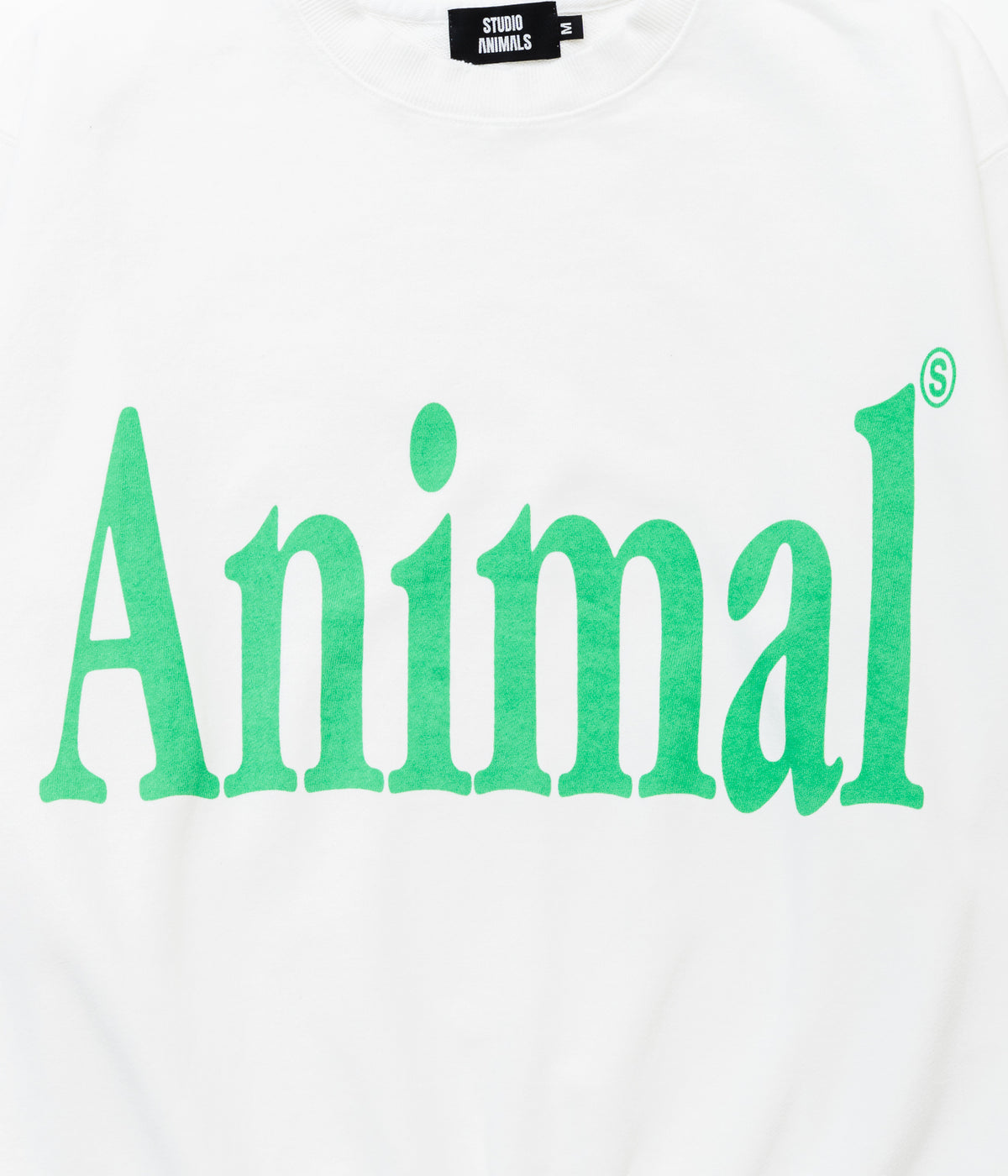 STUDIO ANIMALS "Animals Letter Solid Print" SWEATSHIRT WHITE