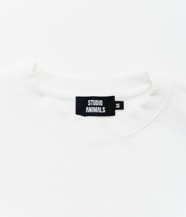 STUDIO ANIMALS "Running horse" Embroidered sweatshirt WHITE