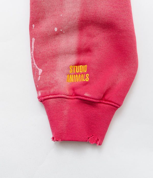 STUDIO ANIMALS ×MOOJIMOOJI “Animals Letter” Hoodie Red