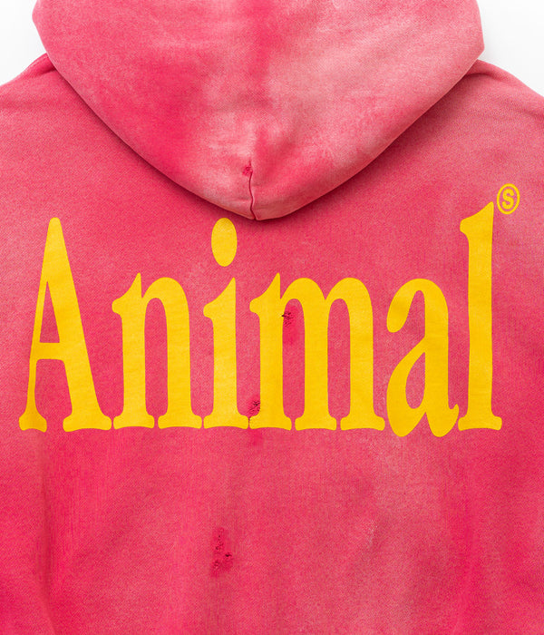STUDIO ANIMALS ×MOOJIMOOJI “Animals Letter” Hoodie Red