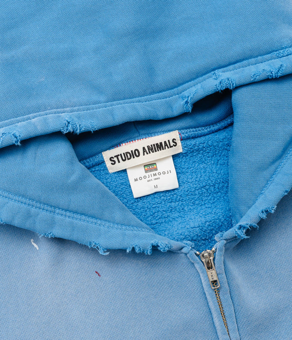 STUDIO ANIMALS ×MOOJIMOOJI “Animals Letter” Hoodie Blue