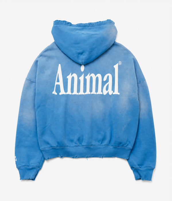 STUDIO ANIMALS ×MOOJIMOOJI “Animals Letter” Hoodie Blue