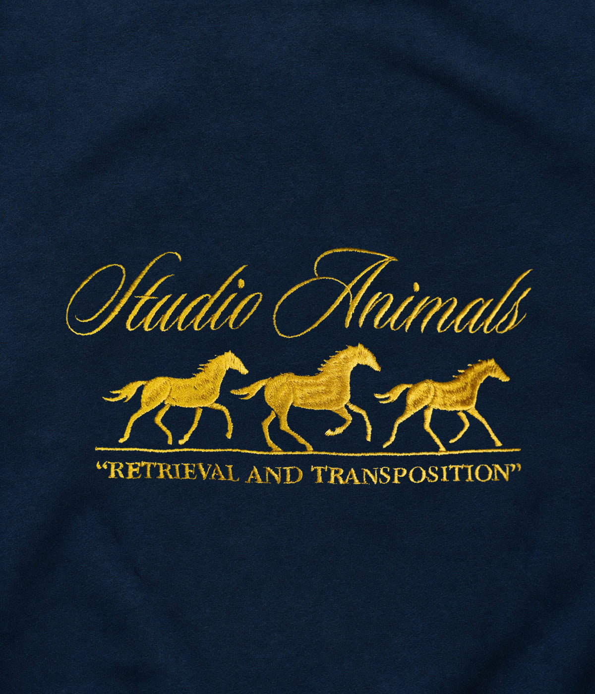 STUDIO ANIMALS "Running horse" Embroidered sweatshirt Navy