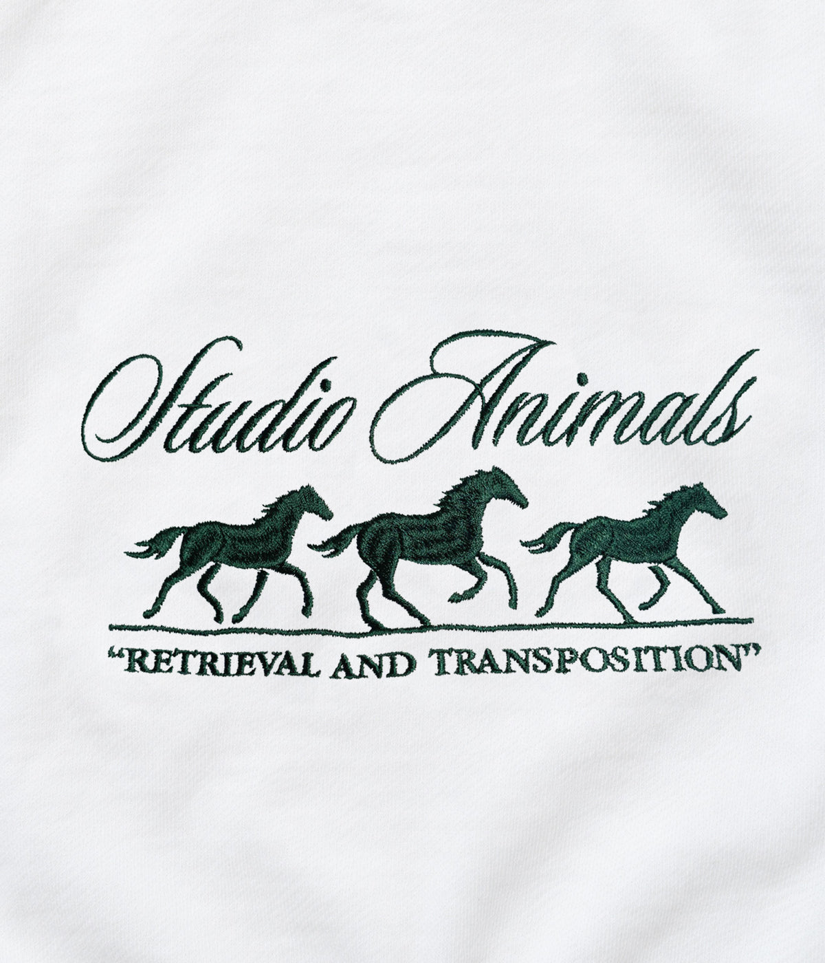STUDIO ANIMALS "Running horse" Embroidered sweatshirt WHITE