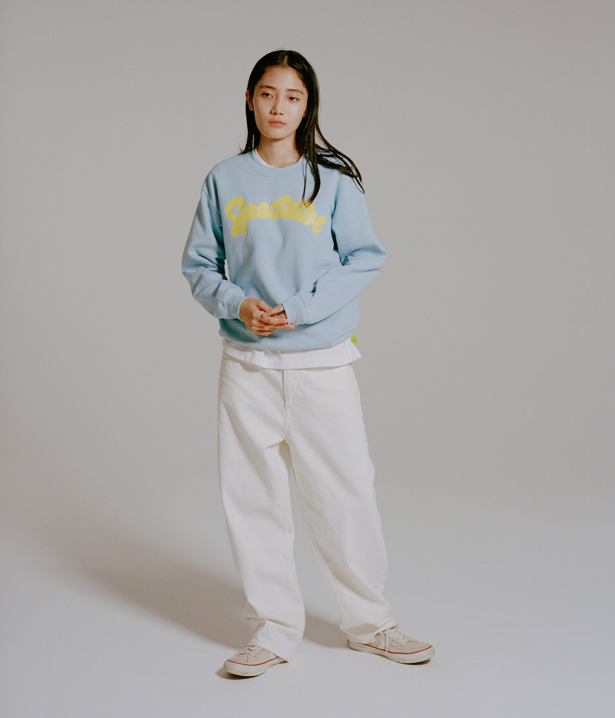 LOOSEJOINTS "SPECTATOR - 'OLD SPECTATOR LOGO' CREW NECK" LIGHT BLUE