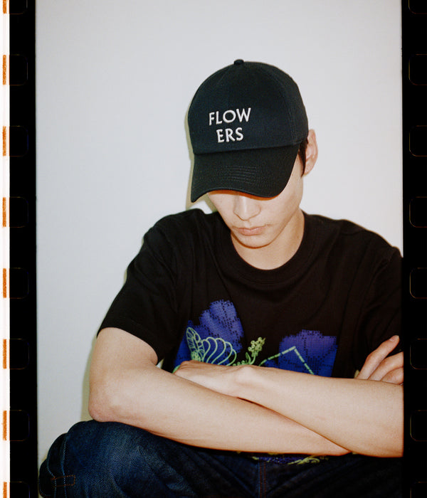 LOOSEJOINTS "NORITERU MINEZAKI - 'FLOWERS' BASEBALL CAP" G.BLUE