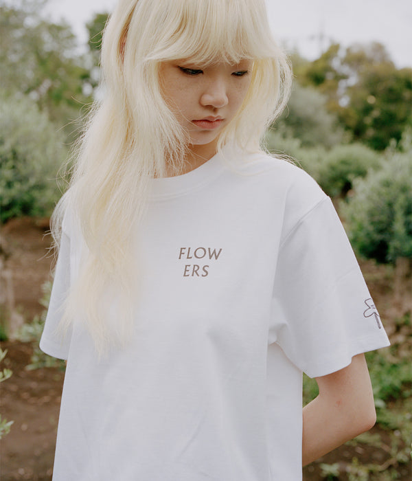 LOOSEJOINTS "NORITERU MINEZAKI - 'AS THE FLOWER BLOOM IN THE FIELD' S/S T" WHITE