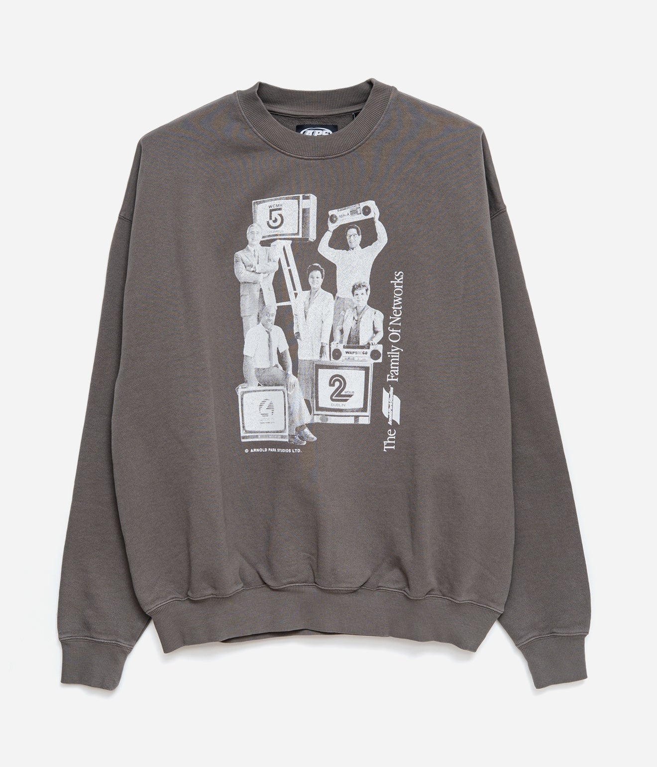 Arnold Park Studios "FAMILY OF NETWORKS CREW NECK" PIGMENT GREY - WEAREALLANIMALS