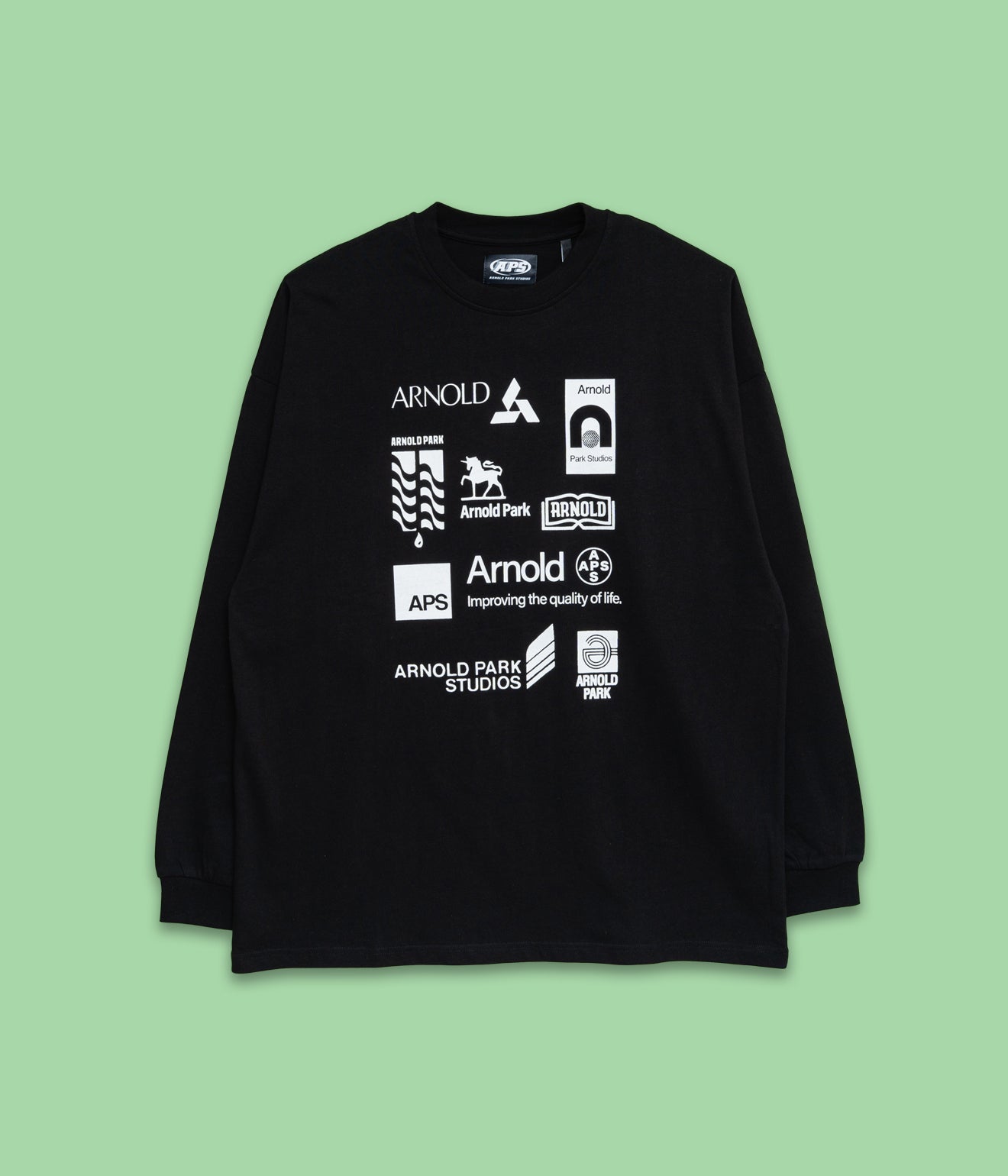 Arnold Park Studios "SCIENCE MULTI LOGO LONGSLEEVE" BLACK - WEAREALLANIMALS