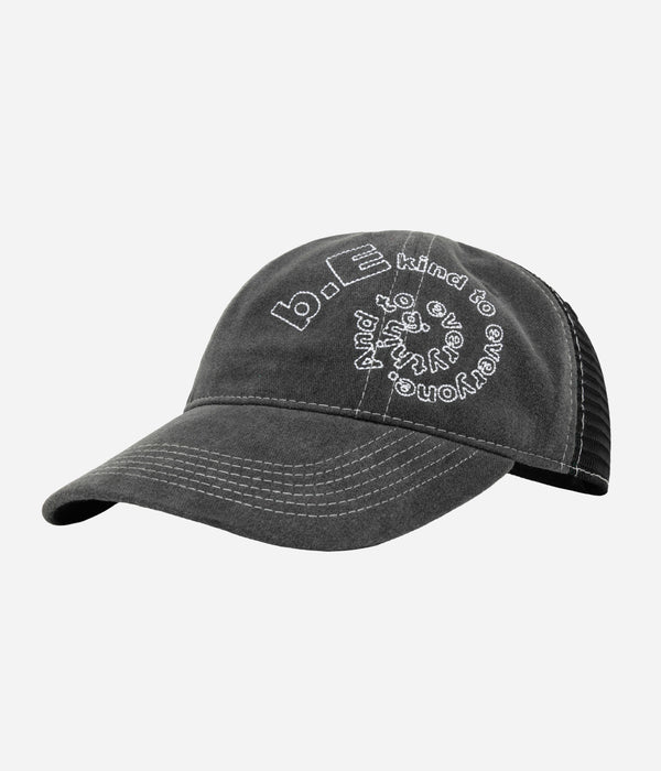 b.Eautiful "B-Turn Low Profile Hat" Washed Black / Black / White