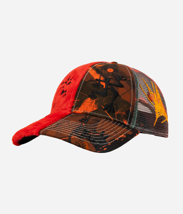 b.Eautiful "Biyu Hat" Red Plush / Fire Camo