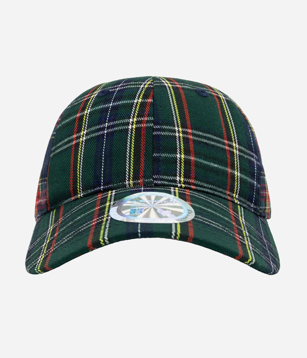 b.Eautiful "Empty Low Profile Hat" Green Plaid / Navy Plaid