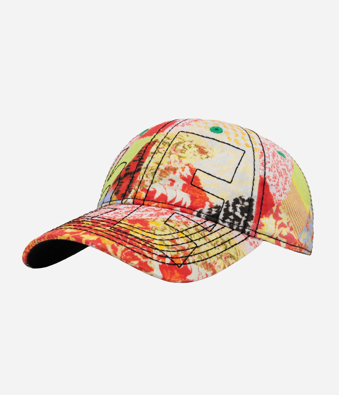 b.Eautiful "Vapor Low Profile Hat" Red Kimono / Black