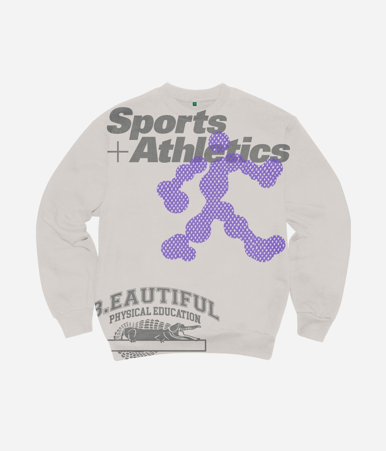 b.Eautiful "Active Crewneck Sweatshirt" Cement - WEAREALLANIMALS