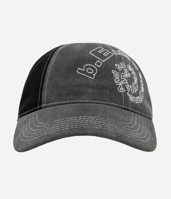 b.Eautiful "B-Turn Low Profile Hat" Washed Black / Black / White - WEAREALLANIMALS