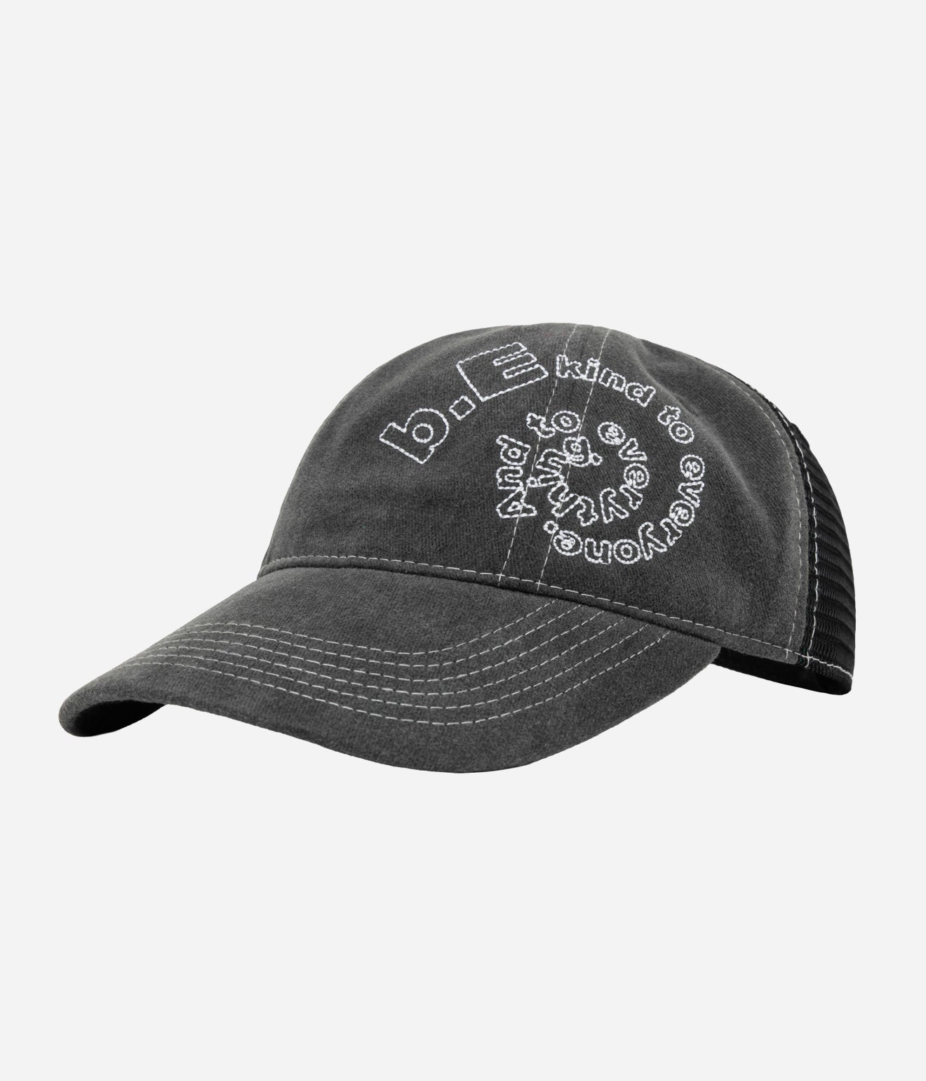 b.Eautiful "B-Turn Low Profile Hat" Washed Black / Black / White - WEAREALLANIMALS