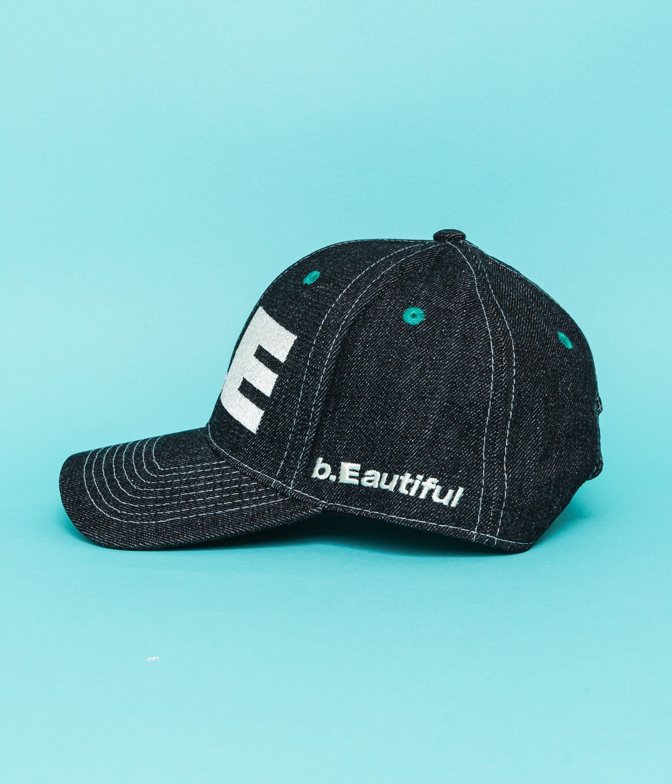 b.Eautiful "b.E Hat" Black Denim / Off - White - WEAREALLANIMALS